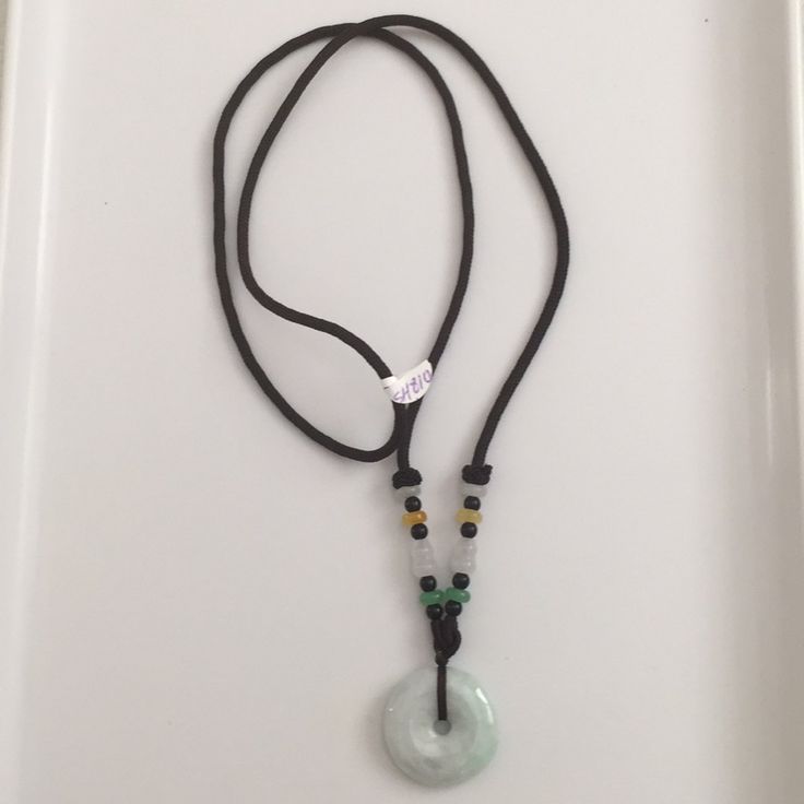 Real Green Jade Pendant, Natural Color Green Jade (No Color Treated), Tight In The Dark Brown String Necklace, Approximately 26 Inches Long, Possibly Slide Through The Head That Doesn’t Need To Open The Lock, Very Convenient, Highly Recommended Take Off For Taking Shower The Donut Shape Jade Is A Beautiful Piece Meaning Eternity And Positive Energy South Sea Pearl Necklace, Real Green, String Necklace, Gold Lariat Necklace, Golden South Sea Pearls, Donut Shape, Kendra Scott Necklace, Sterling Silver Heart Pendant, Dangle Necklaces