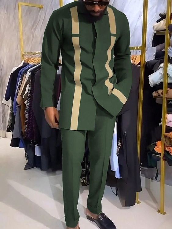 This elegant african suit for men is uniquely designed to make you stand out among others in all occasions. Great sewing techniques and our prices are moderate. Our items are made with great quality fabrics. We have it in different colours so you can decide the color you prefer, just contact us. We also recommend that you provide your measurements in the following manner to ensure a perfect fit. Around neck Shoulder to waist Across shoulder Arm/sleeve length Chest dimension Waist Thigh Hip Waist to ankle Inseam  Height As soon as your order is received and your measurement is provided we start working on it and get it within a very short period and ship it through DHL express which delivers within 5-7business days. If you have any enquiry, feel free to start an etsy conversation. Thank you African Male Suits, Men African Wear, Latest African Wear For Men, African Wear For Men, Dashiki For Men, African Suit, Colour Blocking Fashion, Nigerian Men Fashion, African Wear Styles For Men