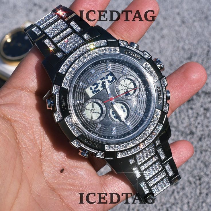 >Heavy Dial Watch >100% Brand New >Full Iced >Movement: Japanese Quartz >Dial Size: 45mm(Diameter) >Band Size: 9" >Lab Simulated Diamonds: Vvs Simulate Cz Diamonds >Gender: Male >Black Plated With Rhodium Finish >Battery Include It Gives You A Style Statement To Stand Out In The Crowd. Black Diamond Watch Round Shape For Gift, Black Round Diamond Watch For Gift, Black Round Diamond Watch Gift, Black Round Diamond Watch As Gift, Black Diamond Watch With Round Dial For Gift, Gift Black Diamond Watch With Metal Dial, Gift Black Diamond Watch With Round Dial, Black Diamond Watch With Round Dial As Gift, Black Diamond Watch Gift