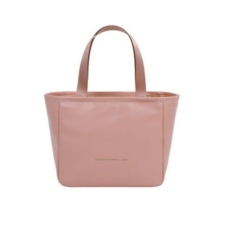 a pink tote bag on a white background