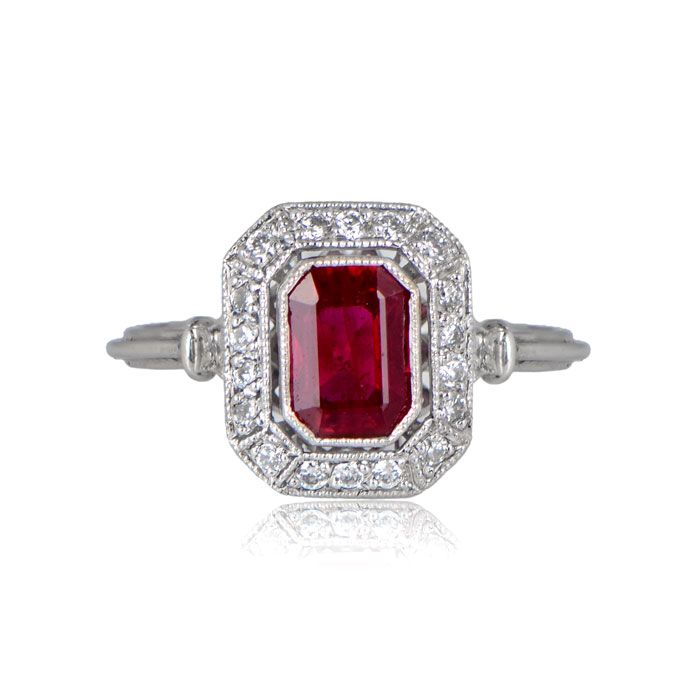 Sicily Ring Estate Diamond Jewelry, Handcrafted Engagement Ring, Vintage Art Deco Rings, Emerald Cut Diamond Engagement, Ruby Woo, Ruby Rings, Ruby Diamond Rings, Best Engagement Rings, Engagement Ring Diamond Cut