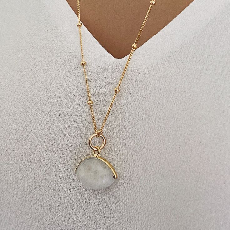 Long Moonstone Gold Necklace for layering 14k Gold Filled Satellite chain - Jewelry gift ideas for wife, mom, bride, bridesmaids, girlfriend Gemstone: Genuine Moonstone Pendant Size: 20x15mm Bezel: Vermeil Gold Chain: Satellite Chain: 14K Gold Filled with spring ring clasp Chain: 1mm Length: 24 inches About "Gold Filled Jewelry": Also called rolled-gold. These jewelry items are not actually filled with gold. They are made of a base metal covered by sheets of gold in a mechanical bonding process. Gold Moonstone Round Jewelry, Delicate Moonstone Round Pendant Necklace, Delicate Round Moonstone Pendant Necklace, Delicate Moon Charm Necklace For Wedding, Dainty Moon Phase Necklaces For Wedding, Dainty Moon Phase Necklace For Wedding, Delicate Wedding Necklaces With Moon Charm, Delicate Wedding Necklace With Moon Charm, Gold Moonstone Pendant Necklace