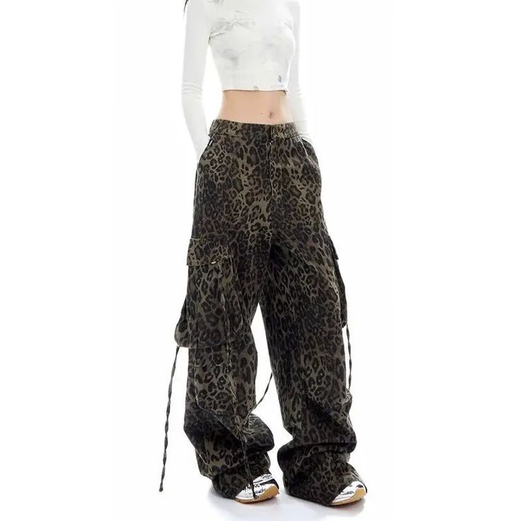 SPECIFICATIONSBrand Name: IFOMT Style: High StreetAge: JUNIOROrigin: Mainland ChinaCN: GuangdongSeason: All seasonWaist Type: highDecoration: ButtonDecoration: PocketsElasticity: Slight StrechFabric Type: blendedPattern Type: LEOPARDPant Style: Wide leg pantsMaterial: COTTONMaterial: PolyesterFit Type: Loose FitLength: Floor Length High Waist Winter Cargo Jeans With Pockets, High-waist Winter Cargo Jeans With Pockets, Winter High Waist Cargo Jeans With Pockets, High Waist Winter Cargo Pants With Cargo Pockets, Military High Waist Bottoms For Streetwear, High Waist Military Style Bottoms For Streetwear, Combat Style Wide Leg Pants With Multiple Pockets, Baggy Utility Bottoms For Winter, Combat Wide Leg Pants With Multiple Pockets