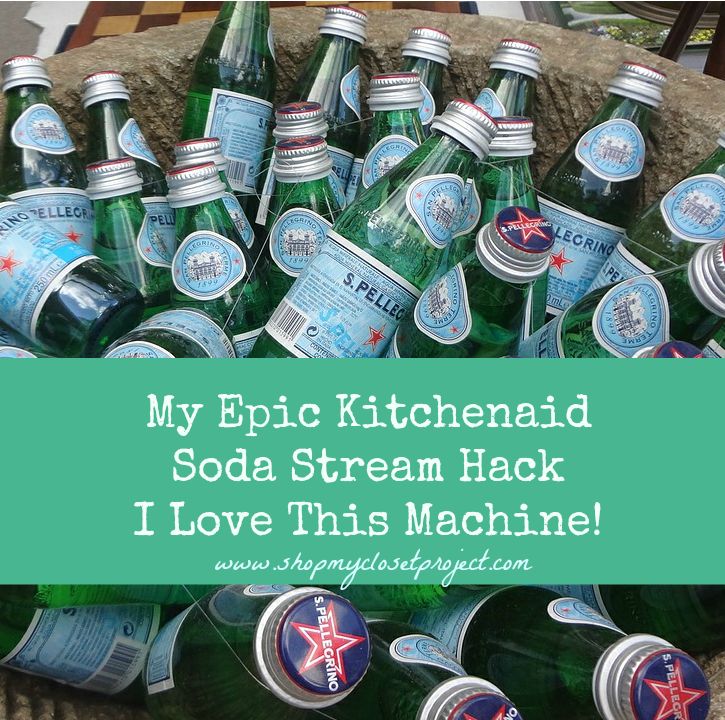 a bucket full of beer bottles with the words, my epic kitchenaid soda stream hack i love this machine