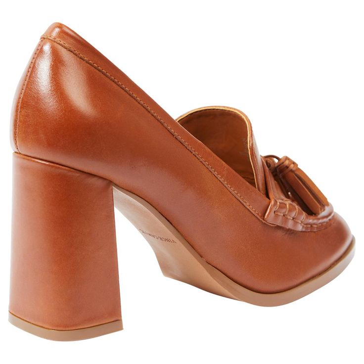 Vince Camuto Chelivia Tailored Leather Heeled Loafer - 20846193 | HSN Spring Leather Oxfords In Elegant Style, Elegant Closed Toe Tassel Loafers For Office, Elegant Leather Oxfords For Spring, Elegant Closed Toe Tassel Loafers For Business Casual, Semi-formal Closed Toe Loafers For Spring, Elegant Leather Shoes For Office In Spring, Elegant Oxfords For Business Casual In Fall, Elegant Business Casual Oxfords For Fall, Chic Leather Platform Loafers With Stacked Heel