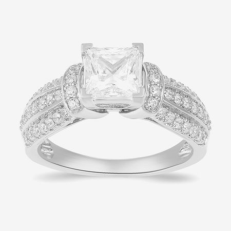 Ring Style: Side Stone Rings, Engagement Rings, Single Center RingsDiamond Clarity: I1Setting: ProngShape: PrincessStone Cut: PrincessStone Millimeter Measurement: 6.2 Mm LengthDiamond Color: GMetal Color: WhiteCenter Stone Weight: 1 1/2 Ct.Ring Gallery Height: 9.8mmRing Top Length: 22.3mmRing Top Width: 7.9mmRounded Carat Weight: 2 Ct. T.w.Band Width: Care: Wipe CleanStone Type: 51 Lab Grown DiamondAuthenticity: Lab Grown DiamondMetal: 10k White GoldCountry of Origin: Imported Timeless White Jewelry With Vs Clarity, Timeless White Rings With Vs Clarity, Classic Princess Cut Ring With Vs Clarity, Classic Princess Cut Vs Clarity Ring, Channel Set Princess Cut Rings, Formal White Rings With Center Stone, White Princess Cut Promise Ring, Princess Cut Cubic Zirconia Ring Channel Set, White 14k Gold Promise Ring