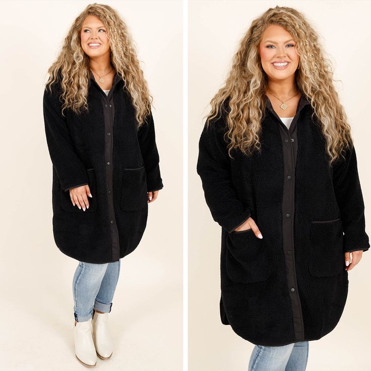 Stay warm and look stylish with this adorable coat in classic black! Its soft construction offers both comfort and coziness, while its pockets and button-up style provide function as well as style! The perfect length and color make this coat the ideal addition to any wardrobe! Self- 100% PolyesterLining- 100% Nylon Coat Black, Look Stylish, Model Fits, Up Styles, Black Coat, Affordable Fashion, Stay Warm, Classic Black, Savannah Chat