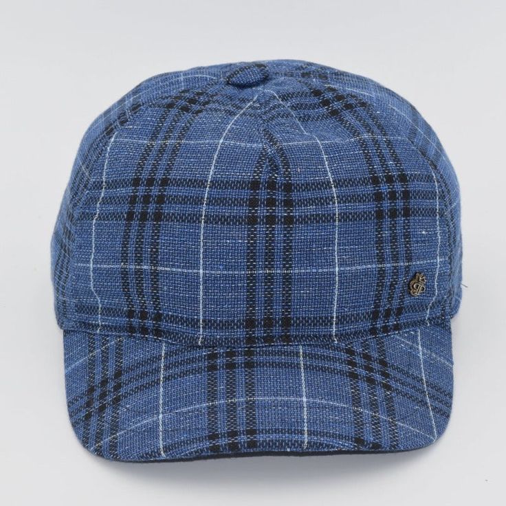 Introducing our Scottish Pattern Baseball Cap, a stylish blend of tradition and modern flair. Crafted with a classic baseball cap silhouette and adorned with a timeless Scottish pattern, this cap adds a touch of heritage to your look. Perfect for casual outings or adding a pop of personality to your ensemble, it offers both style and comfort. Elevate your headwear collection with our Scottish Pattern Baseball Cap. Made from 100% Italian linen, this cap is super lightweight and breathable. It fea Classic Blue Six-panel Hat, Blue Adjustable Flat Cap, Adjustable Blue Flat Cap, Classic Navy Hat For Outdoor, Classic Blue Cap Hat, Classic Navy Snapback Baseball Cap, Classic Navy Outdoor Hat, Classic Navy Flat Cap, Classic Baseball Cap With Short Brim