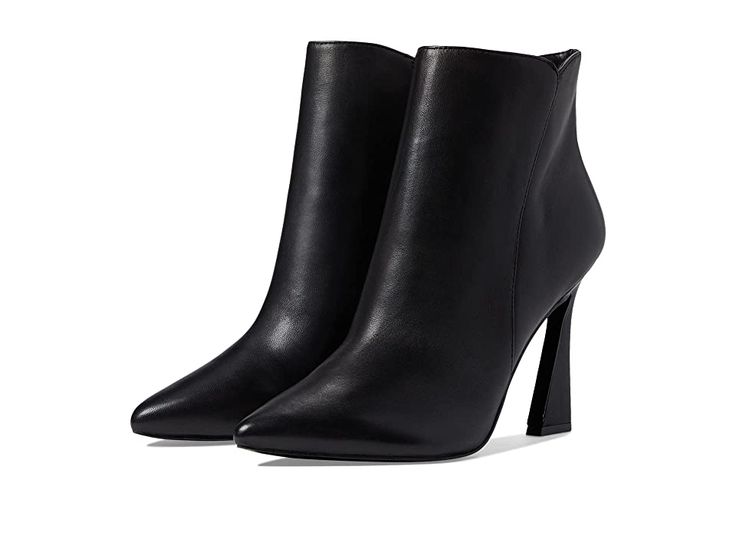 Nine West Torrie - Women's Boots : Black 1 : Go from desk to dinner in chic style with the Nine West Torrie heeled bootie. Man-made upper and lining. Side zip closure. Stiletto-toe silhouette. Man-made insole and outsole. Stiletto heel. Imported. Measurements: Heel Height: 4 in Weight: 12 oz Shaft: 6 in Product measurements were taken using size 9, width M. Please note that measurements may vary by size. Weight of footwear is based on a single item, not a pair. Chic Ankle-high Platform Boots With 4-inch Heel, Sleek Ankle Heeled Boots With Zipper, Chic High Heel Platform Boots With Zipper, Elegant Boots With Zipper Closure In Medium Width, Elegant Boots With Zipper Closure, Medium Width, Elegant Ankle Boot Heels With Zipper Closure, Evening High Heel Platform Boots With Zipper, High Heel Boots For Office, Trendy Formal Heeled Boots With 4-inch Heel