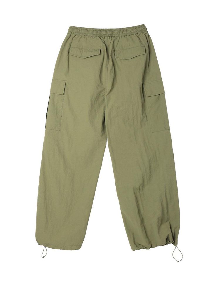 It is a wide fit cotton pant with cargo pockets. The elastic band waist with drawstring makes comfy fit. The cargo pockets on the side make trendy silhouette. The pant has logo embroidery as a point and drawcords on the hem to style in various silhouettes. The item is matched with Collarless String Jacket as a set.- Side pockets- Back pockets- Pleated knee- Logo embroidery Relaxed Fit Cargo Jeans With Elastic Waistband For Outdoor, Baggy Utility Cargo Pants With Elastic Waistband, Casual Cargo Pants With Drawstring And Loose Fit, Spring Techwear Cotton Cargo Pants, Urban Cotton Cargo Jeans With Elastic Waistband, Cotton Drawstring Cargo Pants For Streetwear, Baggy Cotton Cargo Pants With Drawstring, Baggy Solid Color Sweatpants With Cargo Pockets, Casual Solid Cargo Pants With Cargo Pockets