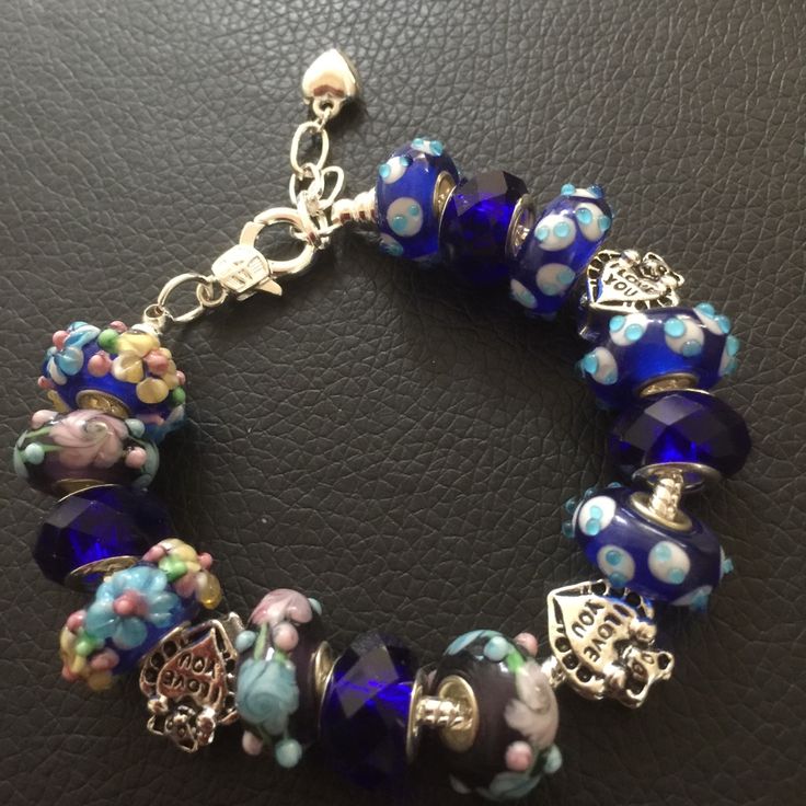 Brand New Gorgeous Silver Bracelet With 3d Murano Flower Beads . Size 7.5 Inches , But Can Fit Up To 10 Inch Wrist. Perfect Gift For The Spring. Elegant Blue Nickel Free Charm Bracelet, Blue Charm Bracelet With Heart Beads And Adjustable Fit, Adjustable Blue Charm Bracelet With Heart Beads, Blue Large Beads Jewelry Gift, Nickel-free Blue Charm Bracelet For Gift, Blue Nickel-free Charm Bracelet As Gift, Blue Jewelry With Large Beads For Gifts, Nickel-free Blue Charm Bracelet Gift, Blue Heart Beads Bracelet Jewelry