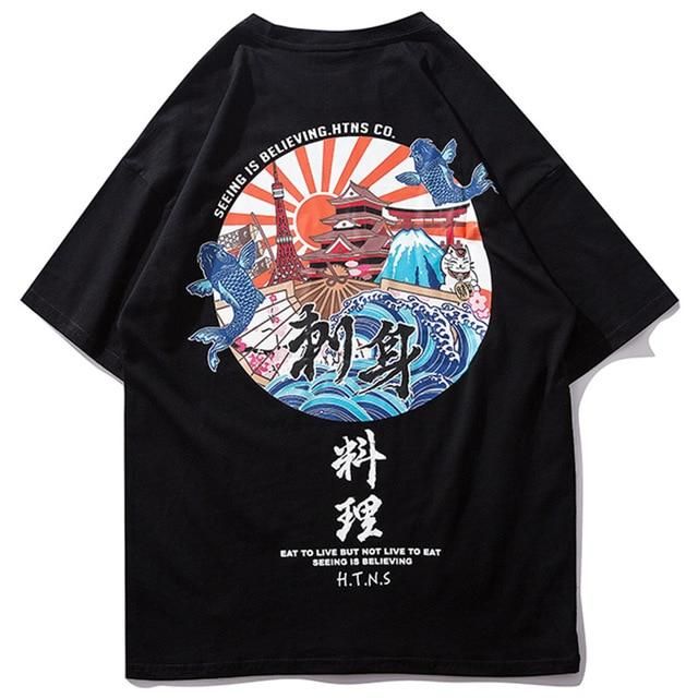 Seeing Is Believing Printed Hip Hop Streetwear Loose Tees for unisex - wanahavit - wanahavit Japanese Shirt, Shirt Logo Design, Japanese Tshirt, Hipster Outfits, Loose Tees, Shirt Print Design, Hip Hop Streetwear, Streetwear Tshirt, Mens Tee Shirts