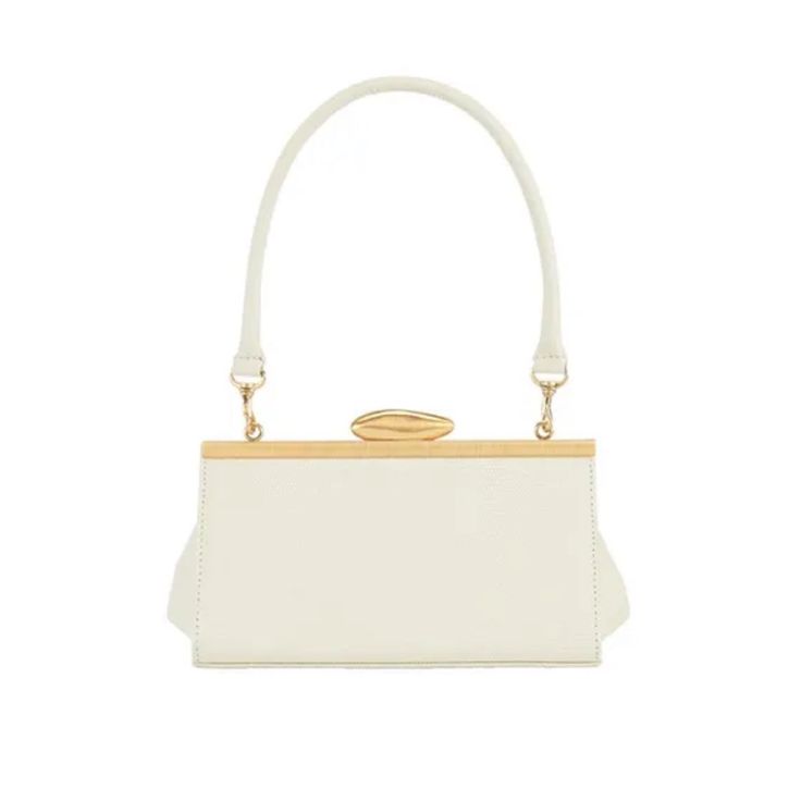 Brand New With Tags In Box Cream Leather Handbag With Gold Hardware Detachable Straps 7.8” X 3.74” X 5.1” Perfect For A Night Out Or Resort Look! Reike Nen Bag, Shopping Shoulder Bag With Detachable Strap And Rectangular Case, Luxury Rectangular Clutch For Shopping, Elegant Rectangular Satchel For Shopping, Classic Rectangular Case Shoulder Bag For Shopping, Rectangular Satchel With Detachable Strap For Shopping, Chic Rectangular Case Bag For Shopping, Luxury Evening Bag With Removable Pouch In Rectangular Case, Luxury Evening Bag With Removable Pouch