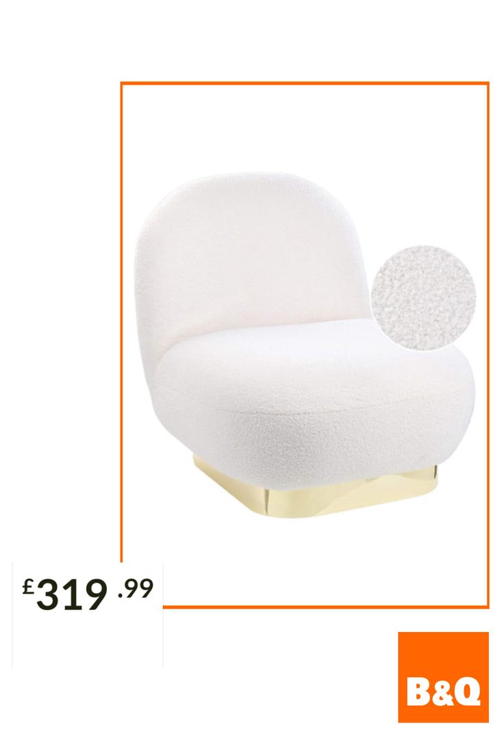 an image of a white chair with the price tag for $ 399 99 on it