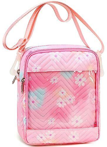 CAMTOP Crossbody Purse Small Messenger Bag with Clear Pocket for Teen Girls Kids(Daisy Pink) Girls Crossbody Size: 10" (H) x 8" (L) x 2.5" (W), the perfect teen girls purse for 6 -15 years old.Front pocket is clear layer it can be used for DIY to show your personality. Girls' purses, perfect for kids to carry everything they need to keep their wallets, pens, cell phones,iPad,snacks and a few other small things. Two ways to carry it: with an adjustable strap, it can be worn as a crossbody bag or a shoulder bag. Kids can take it anywhere, such as camping, travel, school, shopping, outings, weekends and everyday use. CAMTOP purse is a good choice for Easter, Christmas, New Year, birthday and other occasions for adults to give gifts to children, perfect for girls aged 6-15, young girls, teenag Messenger Bag Women, School Pens, Small Messenger Bag, Small Crossbody Purse, Cute Handbags, Girls Purse, School Shopping, Travel School, Women Handbag