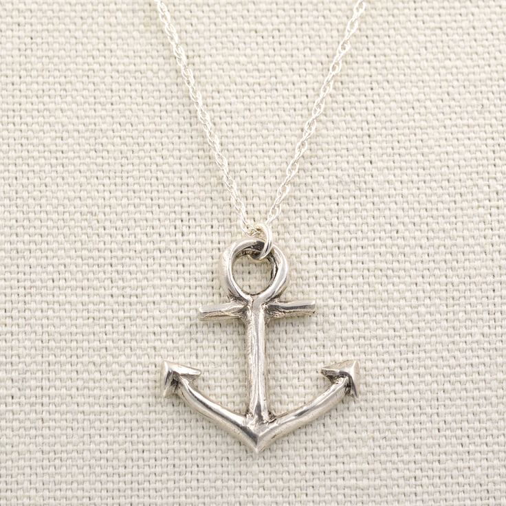 Anchors aweigh! Handcrafted anchor is an original Valerie Morgan Designs original! Bronze anchor dangles from an oxidized sterling silver chain with front S hook clasp and large ring. Beautiful mixed-metal edgy aesthetic. It adds a little bit of fun to your neck stack! .925 Oxidized/darkened sterling silver chain and front toggle clasp. Sterling anchor is 100% .925 sterling silver with a polished finish and hangs along a sterling silver rope chain with an S hook clasp Anchor measures approximate Anchor Jewelry, Pressed Metal, Edgy Aesthetic, Anchor Necklace, Hook Clasp, Large Ring, Metal Clay, Oxidized Sterling Silver, Solid Metal