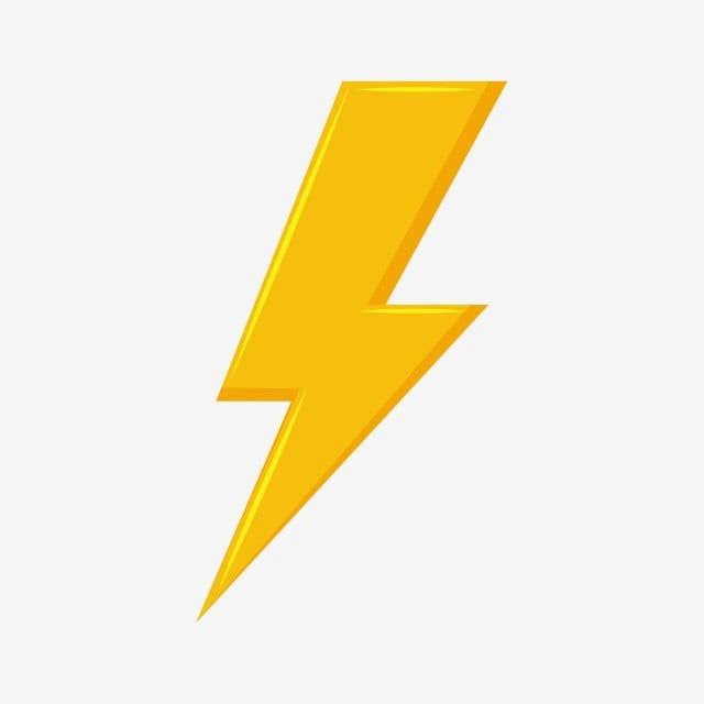 a yellow lightning bolt on a white background