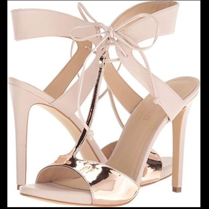 New In Box!Size 7 Stunning And Sophisticated Alexes High Heel Sandals From Guess. Lace Up Ankle Strap With Metallic Rose Gold T-Strap And Blush Pink Leather. 5" Heel, Sold Out! Similar To Michael Kors, Bcbg, Steve Madden, Lulus, Forever21, Crown Vintage Rose Gold 4-inch Heels For Formal Occasions, Pink Open Toe Feminine Wedding Shoes, Feminine Pink Open Toe Wedding Shoes, Glamorous Pink Wedding Shoes For Summer, Elegant Blush Heels For Wedding, Pink Wedding Shoes For Summer Formal Events, Elegant Blush Wedding Heels, Feminine Blush Open Heel Heels, Feminine Blush Block Heels