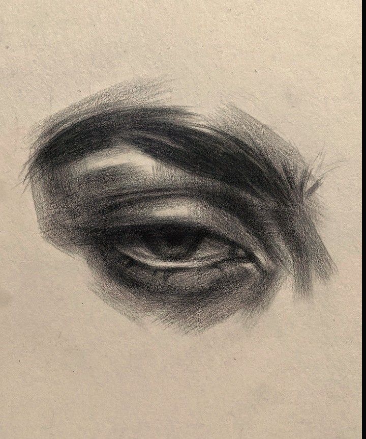 a drawing of an eye is shown in black and white