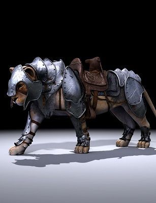 an animal with armor on it's body and legs