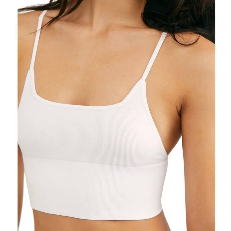 Free People Andi Square Neck Seamless Bralette Color: White New With Tag In Original Plastic Bag! Square Neckline Longline Silhouette Skinny Straps 92% Nylon, 8% Spandex Free People Seamless Bralette White Sports Bra With Built-in Bra For Summer, Beach Seamless Crop Top With Tank Straps, Seamless Crop Top With Tank Straps For The Beach, White Yoga Bra For Summer, Light Support Spaghetti Strap Camisole, Spring Yoga Seamless Bra, Spring Seamless Yoga Bra, White Sports Bra With Removable Pads, Seamless Strappy Yoga Crop Top