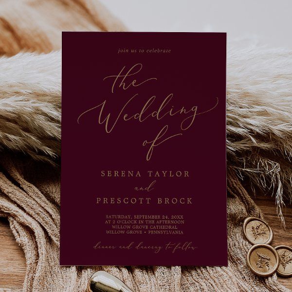 a wedding card with two gold buttons on it next to some fur and other items