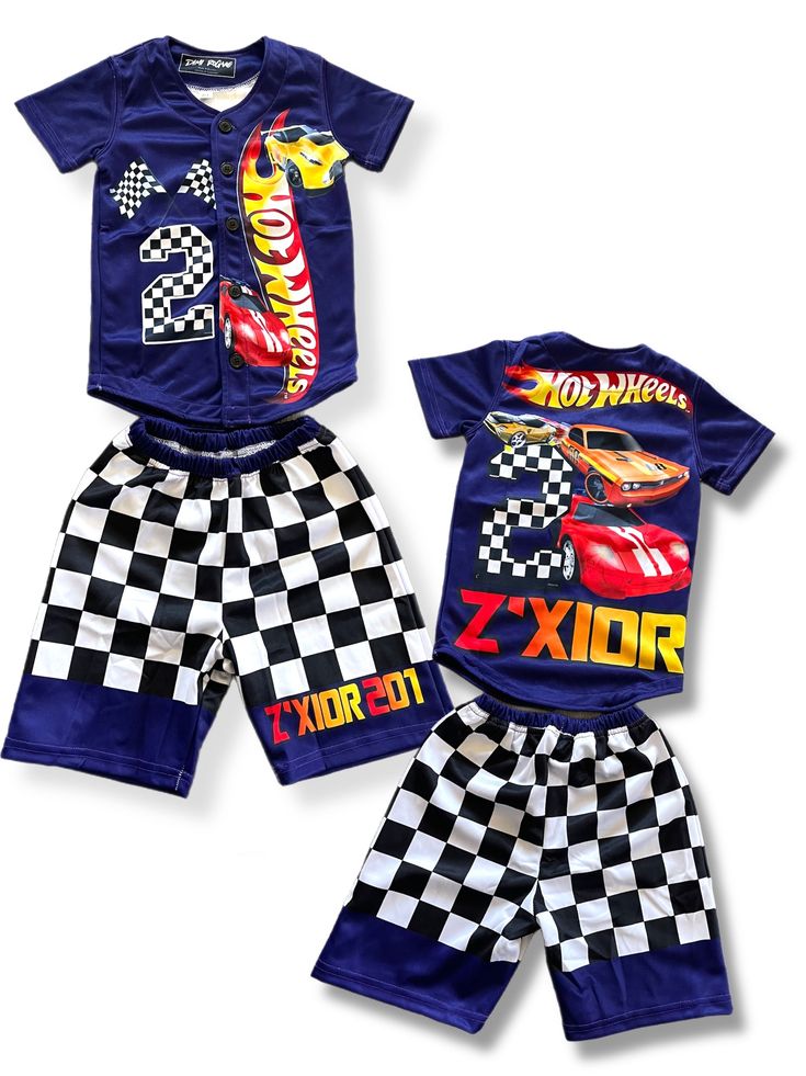 Represent Hotwheels in this set! Whos team are you on? it features a Hotwheels game outfit print Name can be personalized Matching Set 80% polyester 20% Cotten blend Sublimation printed *All Sets Run true to size (U.S sizes) * Machine Wash Cold, Dry Low Cotton Sport Sets With Graphic Print, Cotton Graphic Print Sports Sets, Summer Sports Set With Graphic Print, Blue Sporty Sets For Streetwear, Sports Sets With Graphic Print And Short Sleeves, Blue Sporty Streetwear Sets, Blue Sports Sets With Letter Print, Blue Letter Print Sports Set, Casual Graphic Print Playtime Sets