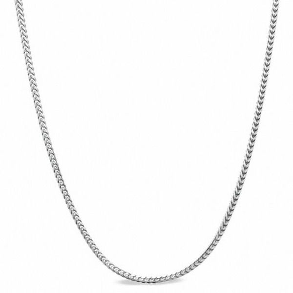 With an enchanting woven designed to look like grains of wheat, this chain captivates. Fashioned in cool 14K white gold, this 1.8mm wide wheat chain is lovely alone or paired with a favorite charm. Perfect for him or for her, this polished chain measures 24.0 inches in length and secures with a lobster claw clasp. Diy Jewelry Necklace, Shell Jewelry, White Metal, Diamond Cut, Necklace Designs, Lobster Claw, Boho Jewelry, Jewelry Set, Wheat