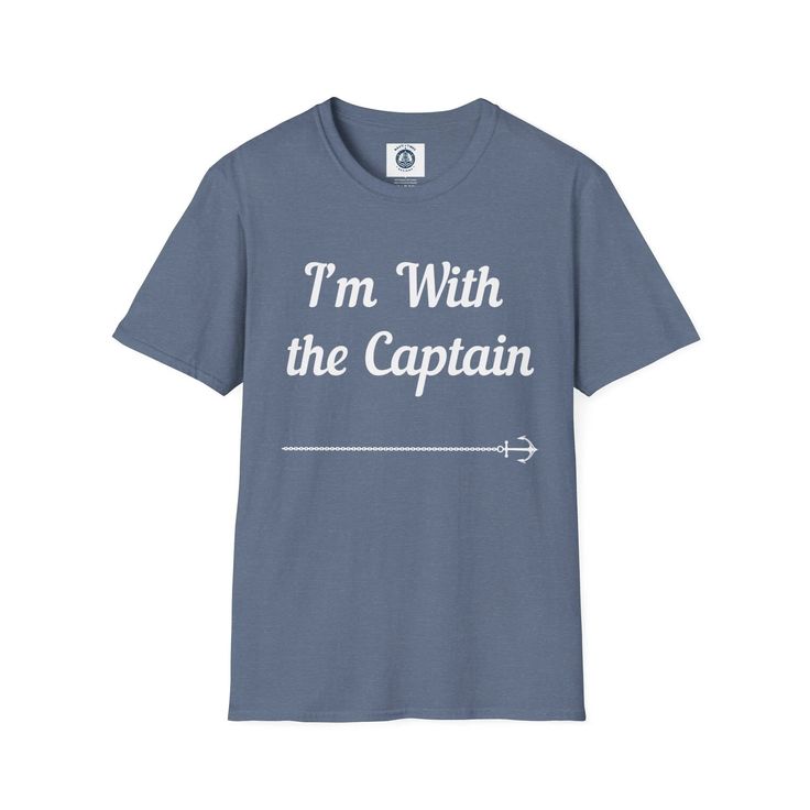 I'm With the Captain Nautical Softstyle Sailing T-shirt, Boat Shift, Sailing Crew Shirt, Crew Gift, Boat Gift - Etsy Navy Sailor Crew Neck Top, Nautical Short Sleeve Cotton Tops, Nautical Short Sleeve Cotton Shirt, Nautical Cotton T-shirt With Short Sleeves, Nautical Style Cotton T-shirt With Short Sleeves, Nautical Cotton Crew Neck Top, Sailor Style Short Sleeve Cotton Top, Cotton Nautical Crew Neck Tops, Nautical Navy Short Sleeve T-shirt