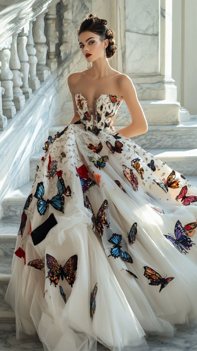 Wedding Dress 2024, Fantasy Gowns, Dress 2024, Fairytale Dress, Butterfly Dress, Gala Dresses, Glam Dresses, Ball Gown Dresses, �인물 사진