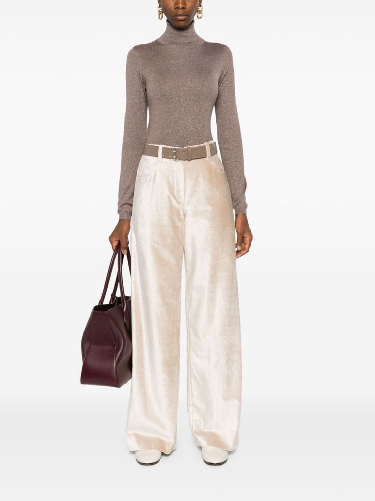 Elegant blend of cashmere and silk Chic coffee brown hue with shimmering Lurex details Soft knit fabric construction Cozy roll neck design for added warmth Long sleeves with ribbed cuffs to maintain shape Ribbed hem for a sleek silhouette Boatneck Sweater, Cashmere Turtleneck, Coffee Brown, Beige Sweater, Sweater Sale, Emilio Pucci, Denim Pant, Brunello Cucinelli, White Sweaters