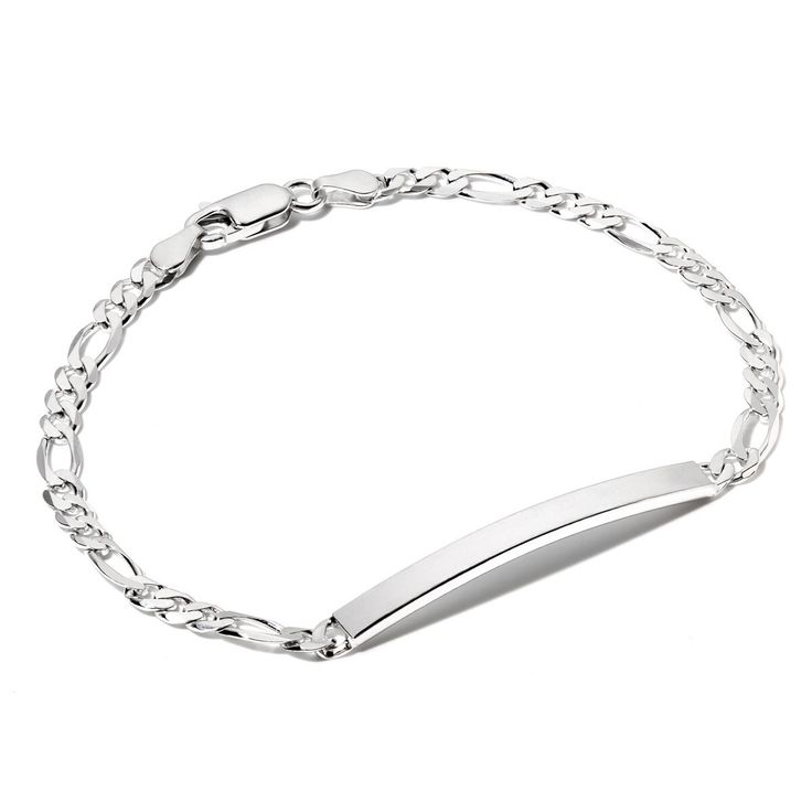 925 STERLING SILVER 7.8" LADIES IDENTITY DIAMOND CUT FIGARO LINK BRACELET ENGRAVING OPTION ON FRONT OF ID BABY SCRIPT TRAJAN PRO OR VANESSA AS SHOWN PLEASE REQUEST IN OPTIONAL BOX PROVIDED LENGTH OF BRACELET 7.8" INCH ( 19.0 CM ) WIDTH OF LINK 3.8MM AVERAGE WEIGHT 6.8 GRAMS DIMENSIONS OF IDENTITY PLATE 3.8MM X 40MM IMPORTED BY CHAIN REACTION JEWELLERS STAMPED 925 FOR STERLING SILVER PRESENTED IN JEWELLERY GIFT BOX PLU 907310 https://www.etsy.com/shop/ChainReactionUK Classic Silver Chain Bracelet With Engraving Option, Formal Sterling Silver Bracelets With Engraving Option, Classic Engraved White Gold Chain Bracelet, Elegant Silver Charm Bracelet With Engraving Option, Silver Nameplate Jewelry For Formal Occasion, Classic Engraved Rectangular Bracelets, Personalized Silver Bracelets For Formal Occasions, Classic Engraved White Gold Name Bracelet, Classic Silver Name Bracelet With Polished Finish