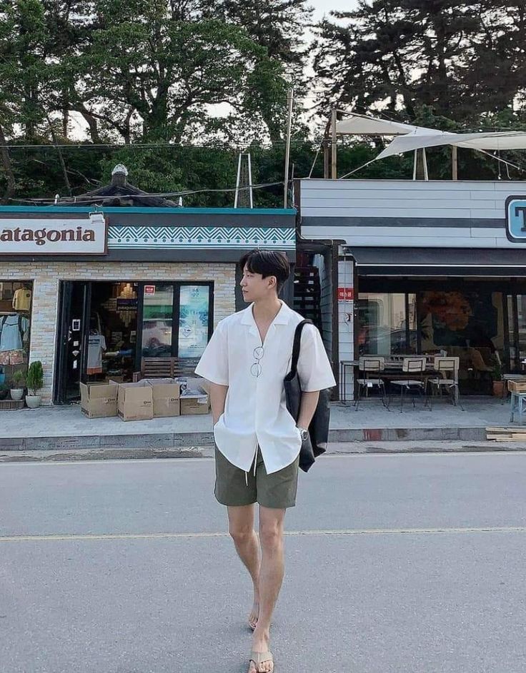 Credit to the owner. Just saw this in facebook trend. Singapore Outfit Ideas For Men, Korea Summer Outfit Men, Beach Outfit Guys, Asian Male Fashion Summer, Bangkok Outfit Men, Korean Mens Fashion Summer, Japan Men Fashion Summer, Japan Summer Outfits Men, Phuket Thailand Outfit Ideas Men