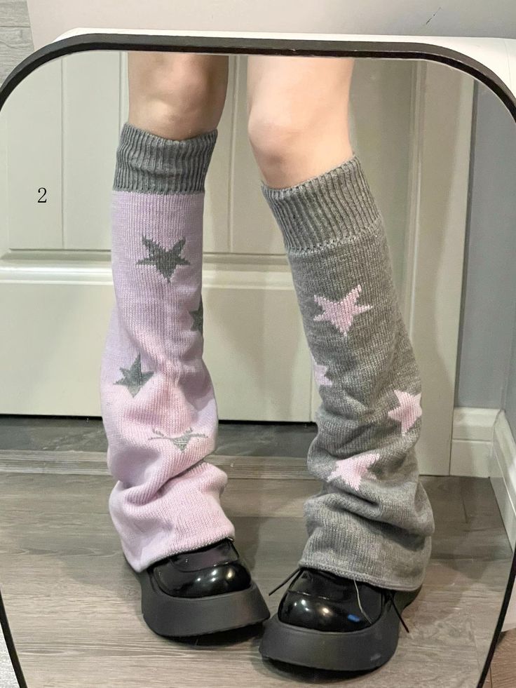 Step up your style game with these versatile Starry Leg Warmers, designed for ultimate flexibility and flair. Featuring a unique double-sided design, these leg warmers can be worn on either side, offering you multiple styling options in one chic accessory. Adorned with delicate star patterns, they add a touch of celestial charm to any outfit.Perfect for pairing with your favorite lolita or kawaii ensembles, these leg warmers are a must-have addition to your wardrobe.  Please note that the price includes one pair of leg warmers.   	 		 			Size 			Free Size 		 		 			Length 			51 Casual Leg Warmers For Spring Streetwear, Harajuku Style Stretch Leg Warmers For Winter, Y2k Style Black Leg Warmers For Winter, Trendy Pink Footless Leg Warmers, Casual Pink One-size Leg Warmers, Casual Pink One Size Leg Warmers, Casual Pink Leg Warmers For Winter, Trendy Pink Knee-high Leg Warmers, Winter Fitted Leg Warmers For Streetwear