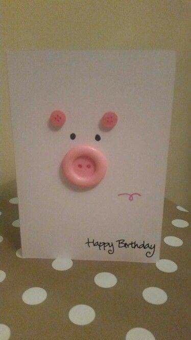 a card with a pig face on it