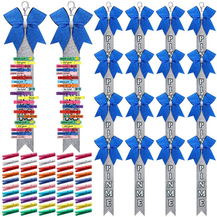 several different colored bows are shown with the word happy new year written on one side