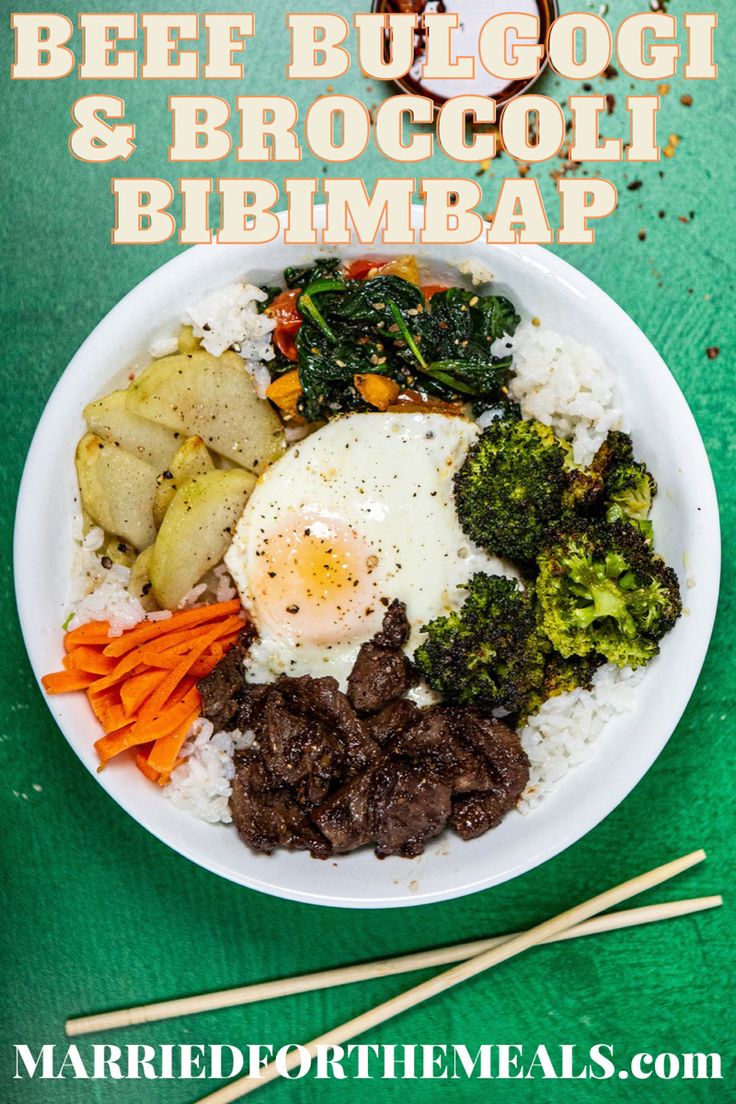 Recipe for Beef Bulgogi & Broccoli Bibimbap Bulgogi Bibimbap, Beef Bibimbap, American Steak, Bibimbap Recipe, Red Chili Paste, Steak Potatoes, Beef Rice, Bulgogi Beef, Beef And Rice