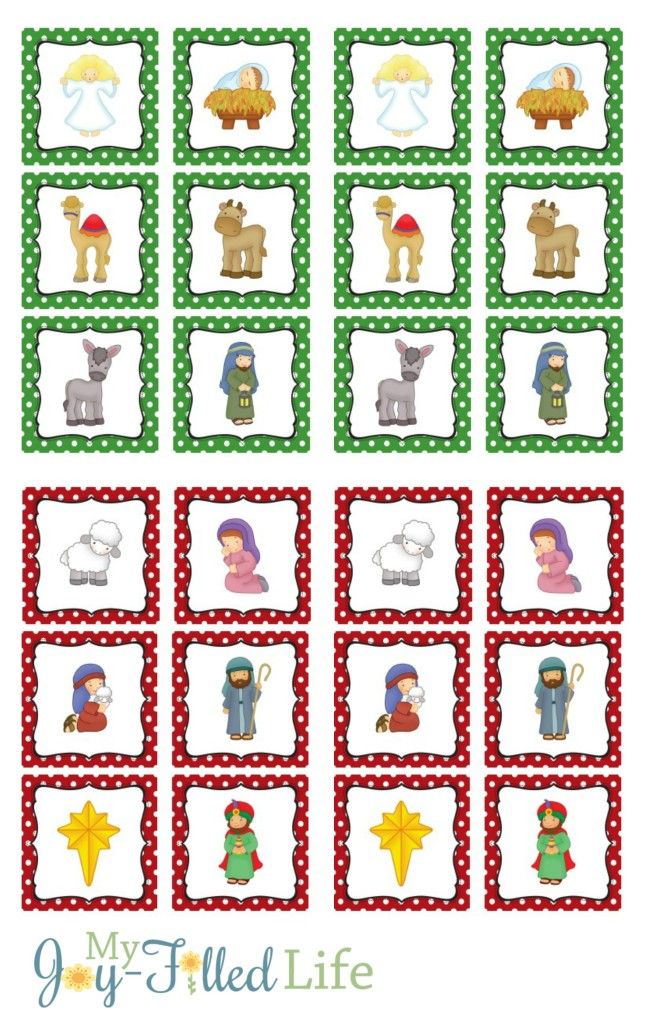 christmas themed memory game for toddlers to play with