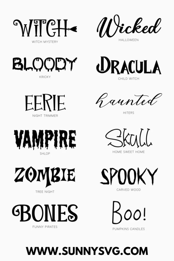 some type of font that is black and white with different types of lettering on it