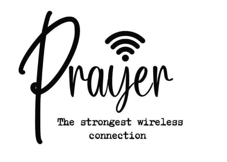 the word prayer is written in black and white with an image of a wifi connection