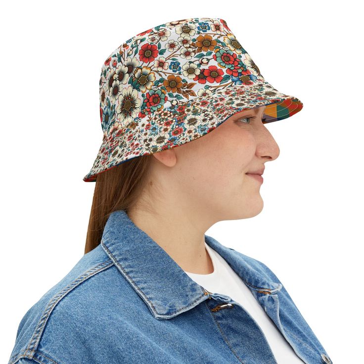 First, it protected fishermen from rain in the 1900s. Now, the personalized bucket hat is making its way to the very top of fashion picks for all ages. Choose the seam lines, add your zaniest designs and patterns on the bucket hat and make a modern wardrobe staple come to life.  .: Material: 100% polyester .: Available in 2 sizes .: Two stitching color options to pick from .: Sewn-in label .: Made in USA Vintage Wide Brim Bucket Hat For Outdoor, Retro Wide Brim Bucket Hat For Outdoor, Vintage Bucket Hat For Outdoor, Retro Multicolor Hats For Outdoor, Bucket Hat For Spring Gift, Spring Bucket Hat As Gift, Spring Bucket Hat For Gift, Spring Bucket Hat Gift, Retro Sun Hat For Summer Outdoor