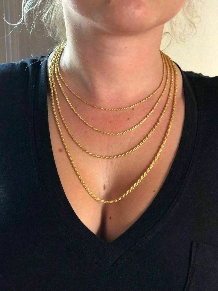 "Men's or women's rope chain 14k gold finish over solid 925 Sterling Silver Stamped \"925\" & \"ITALY\" Highly polished and super shiny! 16\" through 30\" lengths available Here are some sample weights for 24\"...if your chain is longer or shorter weight will vary 1.5mm - 5g 2mm - 8g 2.5mm - 12g 3mm - 19g 3.5mm - 24g 4mm - 29g 5mm - 43g Chains are solid silver not cheap brass or steel so they will NEVER turn green or black! Great for pendants or wear alone 1.5-3mm is great for ladies 2-5mm i Silver Rope Chain, Rope Chain Necklace, Rope Necklace, Selling Jewelry, Rope Chain, 925 Sterling Silver Jewelry, Solid 925 Sterling Silver, Luxury Jewelry, Gold Vermeil