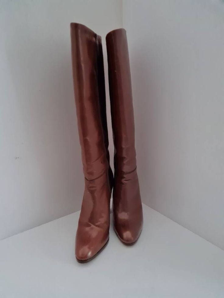 Italian made vintage Vaccari slouch boots Excellent condition, extraordinary quality  Size 39 Vintage Pointed Toe Mid-calf Boots For Fall, Retro Heeled Boots For Fall Formal Events, Retro Heeled Boots For Formal Fall Occasions, Vintage Pointed Toe Boots For Fall, Vintage Pointed Toe Heeled Boots For Winter, Retro Formal Winter Boots, Wide Calf Vintage Mid-calf Boots, Vintage Brown Pointed Toe Boots, Vintage Brown Boots With Pointed Toe