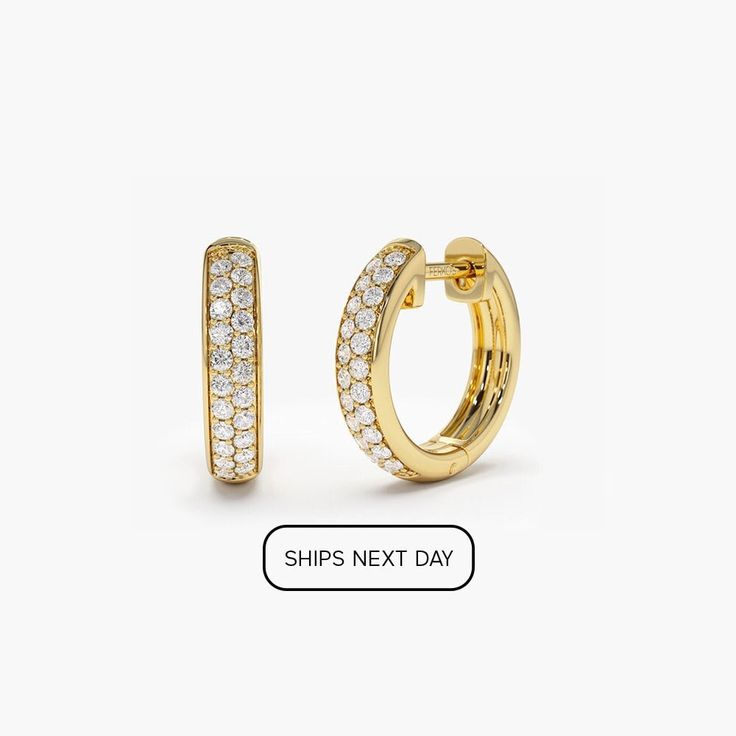 Diamond Huggie Hoop Earrings / 14k Gold Double Row Micro Pave Petite Diamond Huggie Hoop Earrings by Ferkos Fine Jewelry Features * Made to Order. * Gold Kt: 14K * Custom Gold Color: Rose Gold, Yellow Gold, White Gold * Inner Diameter: 10 MM * Outer Diameter: 12. 5 MM * Round Diamond: 44 pcs 1.25MM * Total CTW: 0.38 (pair) * Diamond Color-Clarity: G Color SI1 Clarity * Setting Type: Micro-Pave * Ready to Ship in 7-10 Business Days ▶ See more of our Diamond Earrings - http://etsy.me/2lyqVBP ▶ See our storefront here - http://etsy.me/2lUcVnH  ▶ All store sections here * Diamond Rings - http://etsy.me/2lwKUl8 * Diamond Earrings - http://etsy.me/2lyqVBP * Diamond Necklace - http://etsy.me/2mqa6O1 * Diamond Bracelets - http://etsy.me/2mVrAB5 * Diamond Wedding Rings - https://etsy.me/3YbpVq2 * G Gold 14k Pave Set Hoop Earrings, Halo Huggie Earrings In 14k Gold, Gold Huggie Earrings With Halo In Fine Jewelry Style, Gold Huggie Earrings With Halo Detail, Yellow Gold Huggie Diamond Earrings With Halo, Gold Halo Huggie Earrings Fine Jewelry, 14k Gold Huggie Halo Earrings, Yellow Gold Diamond Huggie Earrings With Halo, 14k Gold Halo Huggie Earrings