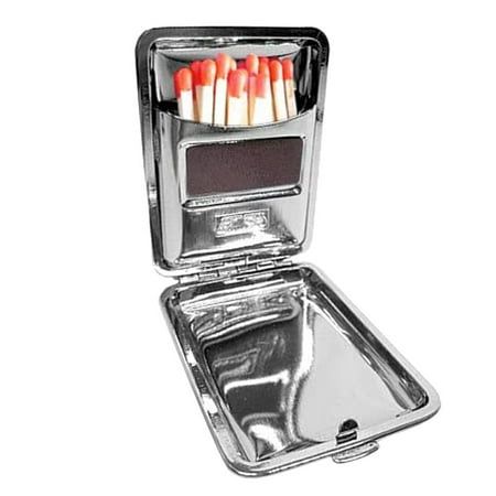 Stainless Steel Matchboxes With Friction To Open And Close With Button Specification: Size: Free Size.  Color: Silver. Plates And Bowls Set, Go Bag, Kitchen Utensil Set, Miniature Gift, Floating In Water, Camping Accessories, Utensil Set, Free Amazon Products, Tissue Boxes