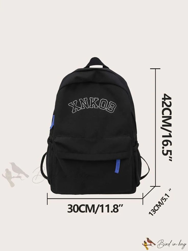 Bird in Bag - Embroidered Functional Backpack, School Bag Casual Backpack With Embroidered Logo For Daily Use, Casual Standard Backpack With Embroidered Logo, Casual School Bag With Embroidered Logo, Standard Backpack With Embroidered Logo For Daily Use, Travel Bags With Embroidered Logo For Back To School, Embroidered Logo Travel Bags For Back To School, Back To School Travel Bags With Embroidered Logo, Trendy Embroidered School Backpack, Backpack With Letter Embroidery For Everyday Use