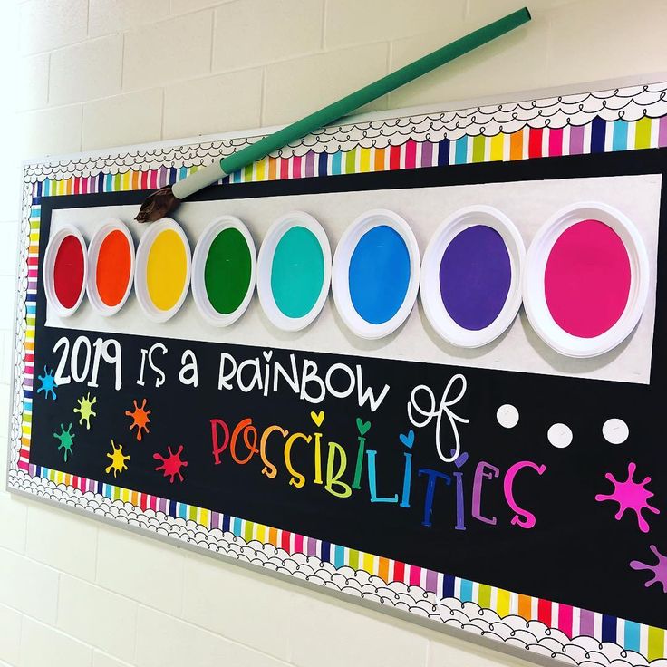 a colorful bulletin board hanging on the wall