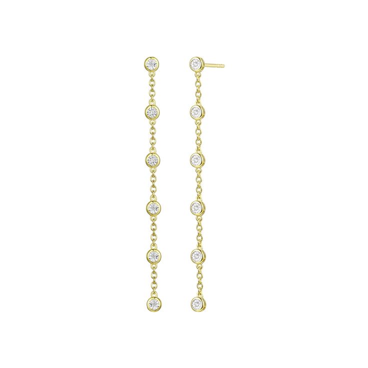 Achieve simply elegant style with these diamond dangle earrings. Achieve simply elegant style with these diamond dangle earrings.Click on this JEWELRY & WATCHES GUIDE to learn about fit, styles, materials and more! Nickel free Metal: sterling silver Backings: post Packaging: boxed Plating: rhodium, 14k gold flash plated Finish: polished Length: 43.0 mmDIAMOND DETAILS Total weight: 1/10 ct. Color grade: J-K Clarity: I2, I3 Shape: round Setting: prong Diamond weights are approximate. Diamond Total Color Grading, Diamond Dangle Earrings, Elegant Style, Jewelry Watches, Gold Tones, Chain Necklace, Gold Necklace, Dangle Earrings, Chain