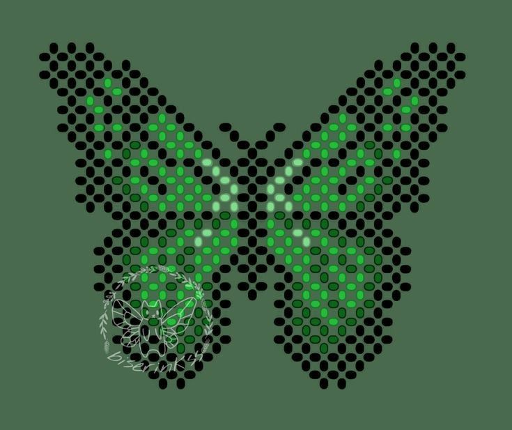 schemes for weaving from beads with a green butterfly cross Hand Beaded Bag, Pola Manik, Бисер Twin, Pony Bead Patterns, Beadwork Designs, Bracelets Handmade Diy, Diy Friendship Bracelets Patterns, Diy Embroidery Patterns, Bead Charms Diy