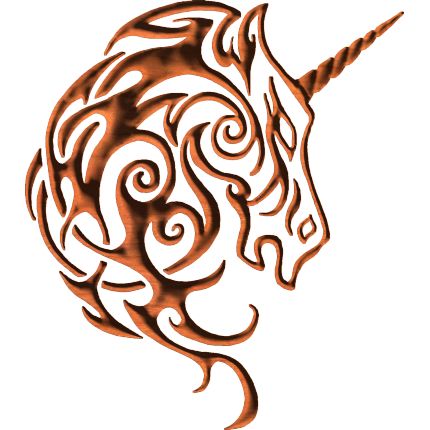 a tattoo design of a unicorn's head